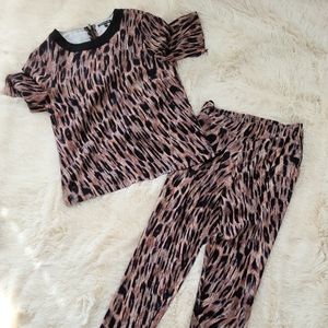 Leopard shirt and pants set
